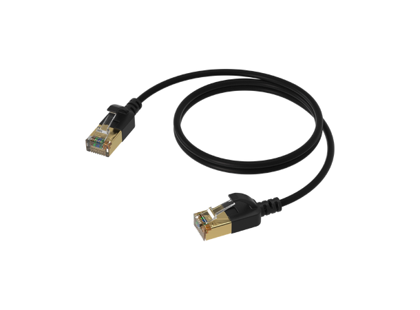 Procab CSD570, CAT7, sort, 0.15m Slimline networking cable, U/FTP 