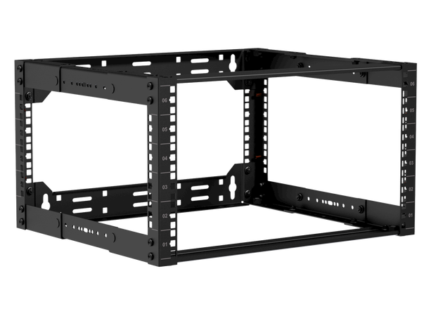 Caymon open frame 19" Rack, for vegg 6 unit Justerbar dybde 300 - 450mm