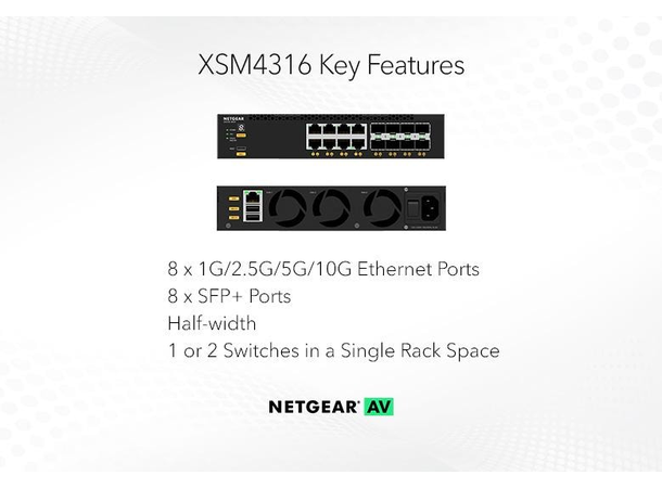 NETGEAR AV Line M4350-8X8F 8x10G, 8xSFP+ (XSM4316) Managed 