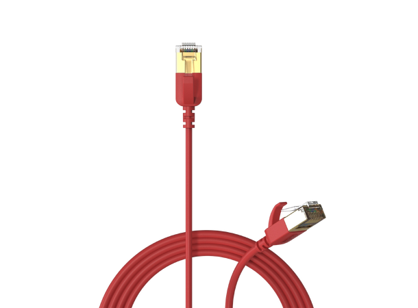Procab CSD570, CAT7, rød, 0.15m Slimline networking cable, U/FTP 