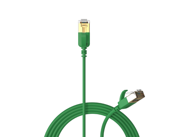 Procab CSD570, CAT7, grønn, 0.15m Slimline networking cable, U/FTP 