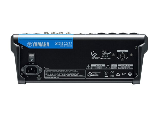 Yamaha MG12XU Analog mikser m/USB/fader 12 kanals mixer 6 mic/12 linje ink FX