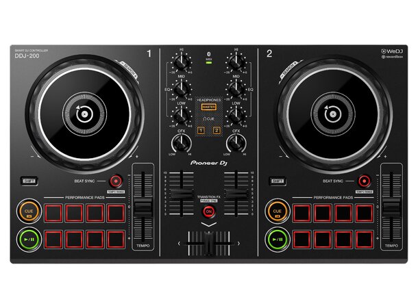 Pioneer DJ DDJ-200 DJ kontroller for Rekordbox Bluetooth 
