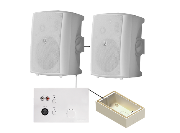 Audac Liten Møteromspakke HVIT 1x LX523/W + 1x WP523 + 1x WB50 
