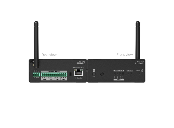Audac NIO240 Dante™ breakout box, 4 inn 4 x Mic/Line inputs, Dante™/AES67 