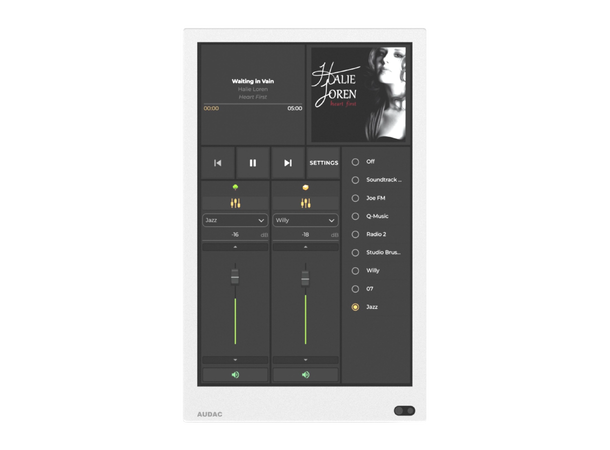 Audac RIVEA-M 7" AUDAC Touch berøringsskjerm, 2 farger 
