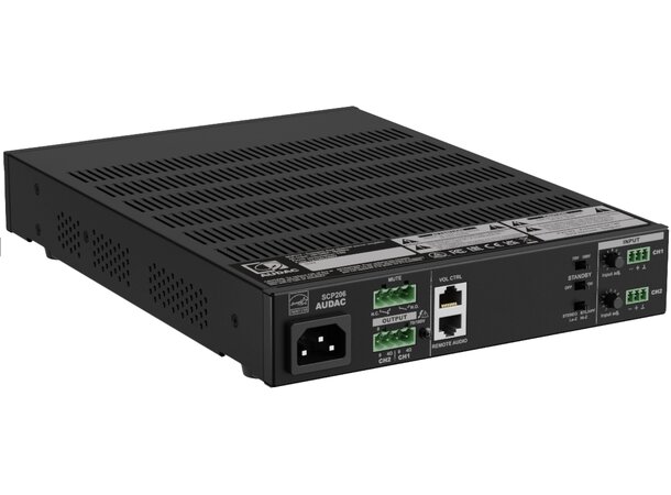 Audac SCP206 2 kanals forsterker 2 x 60W @ 4 Ohm - 120W @ 70/100V 