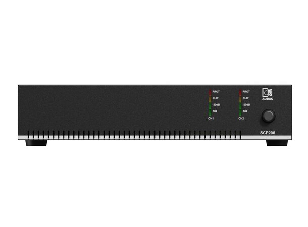 Audac SCP206 2 kanals forsterker 2 x 60W @ 4 Ohm - 120W @ 70/100V 