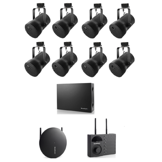 Audiopro 100kvm pakke SORT M/SUB 1x Vol-1 + 8x SP-3 + 1x SUB-1 + 1x TX-1
