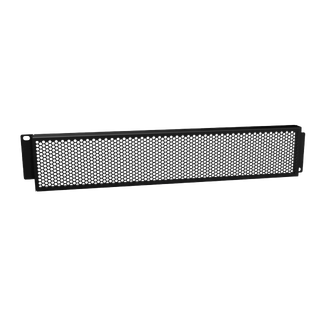 Caymon 2 unit perforert blindplate sort Blindplate i 19" Hexagon perforert
