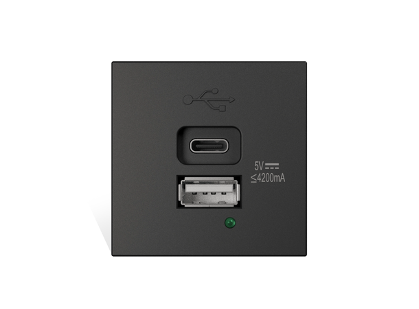 Caymon CP45PUSB/B (Svart) 45x45mm USB ladermodul 