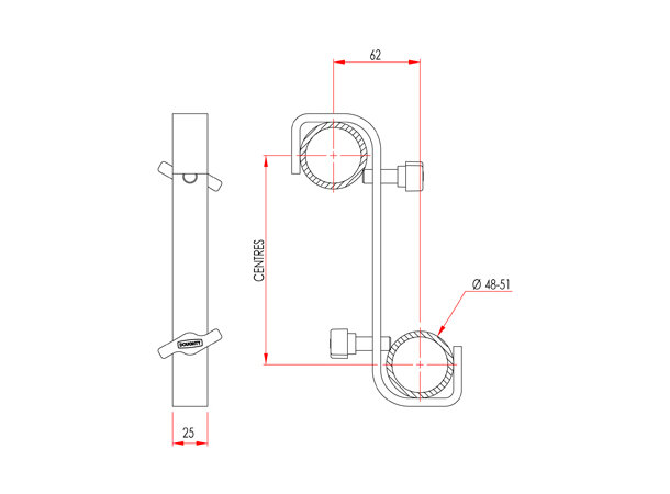 Doughty Double Ended 180 grader 150mm Doughty Teaterkrok med bøy i begge ender 