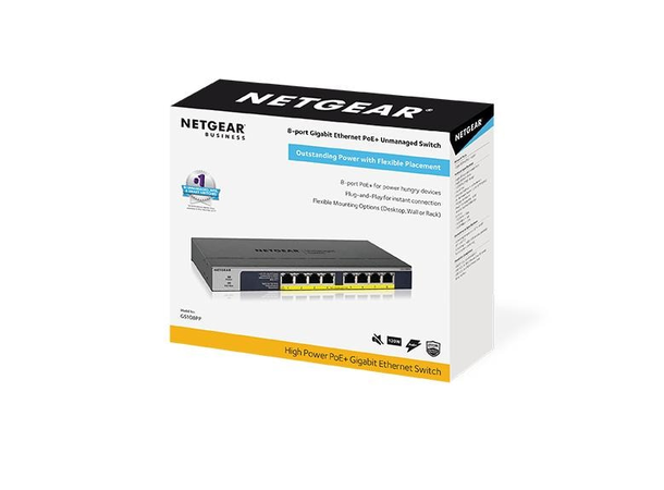 NETGEAR GS108PP POE++ 8-Port Gigabit PoE Unmanaged m/FlexPoE 