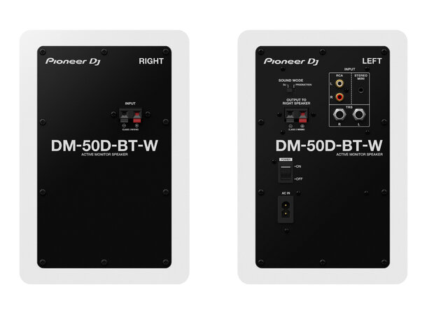 Pioneer DJ DM-50D-BT-W (hvit) 5" Monitor (par), Bluetooth 
