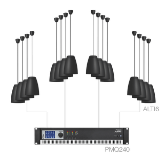 Audac Lento6.16 SORT 16x Alti6 + 1x PMQ240
