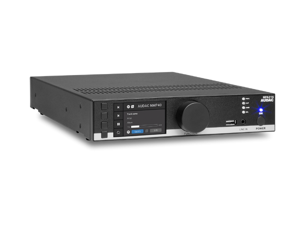 Audac MFA216 forsterker - B-VARE 2x40w/2x80w/1x160w - 70/100V + avspiller 