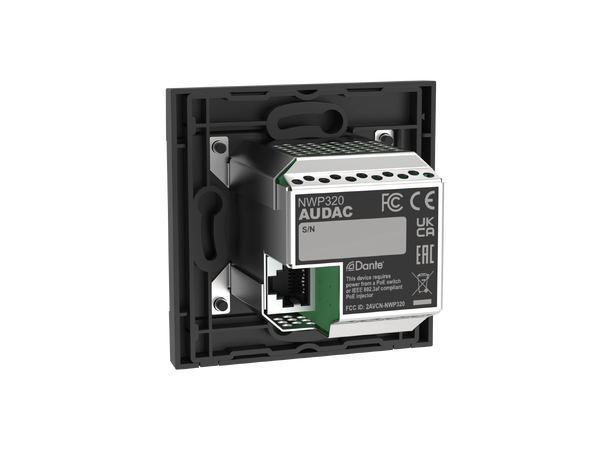 Audac NWP320 Dante™/AES67, 2 x XLR + 3.5 mm jack + BT 