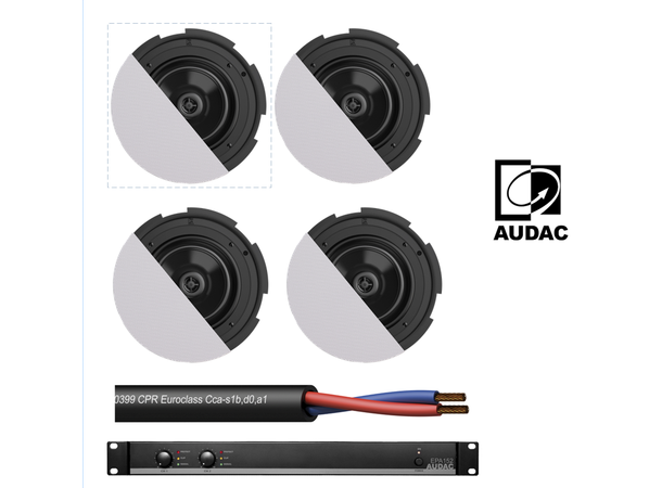 Audac medium innfellingspakke 4x Cira824 + 1x EPA152 + 1xCLS215 100m 