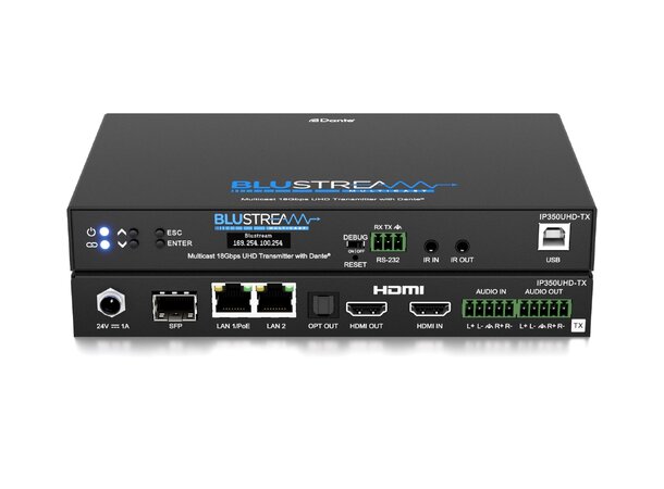 Blustream IP350UHD-TX m/Dante 4K 60Hz 4:4:4 Video over IP Transmitter 