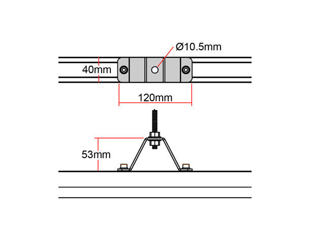 Doughty Takfeste for Teppeskinne 50mm 