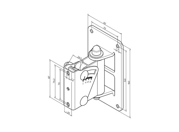 K&M 24471 Veggbrakett, Høyttaler Sort 