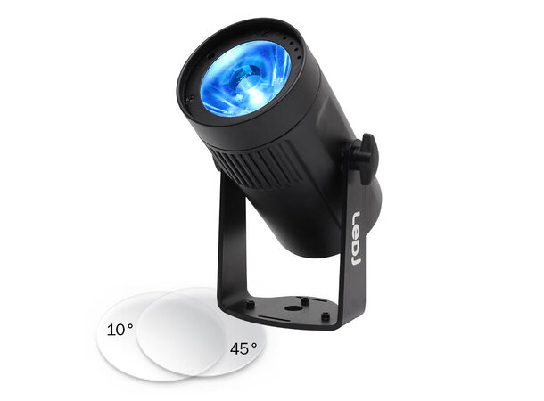 LEDJ 15W LED Eventspot Rapid RGBW, W-DMX med 10 og 45 grader linse 