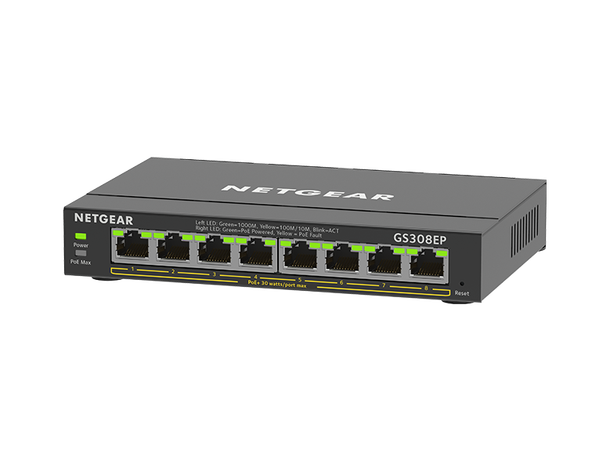 NETGEAR AV-Line GS308EP 8x PoE+ 62W, Managed Switch 
