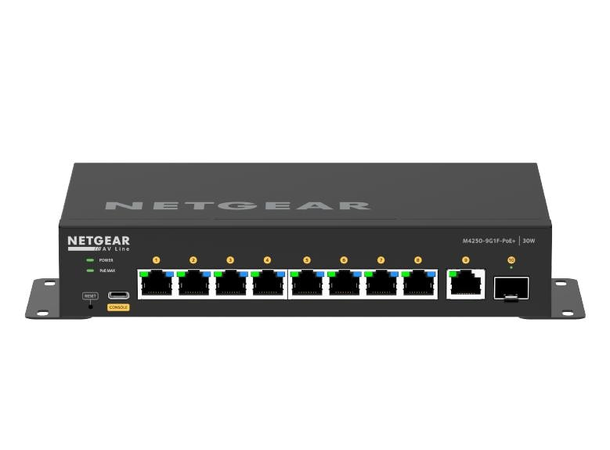 NETGEAR AV Line M4250-9G1F-PoE+ 8x1G PoE+ 630W, 2x10G, 2xSFP+ Managed 