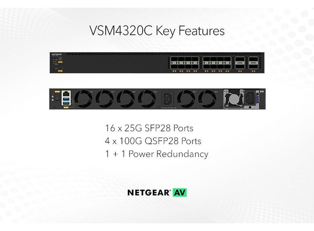 NETGEAR AV Line M4350-16V4C 16xSFP28 25G og 4xQSFP28 100G Managed 