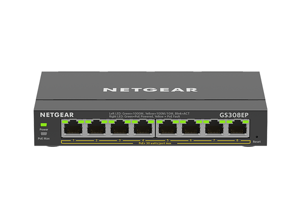 Netgear 8PT GE Plus Switch W/POE+ 8x PoE+ 62W, Managed Switch 