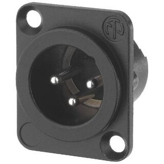 Neutrik 3pin XLR Han for D-panel Svart