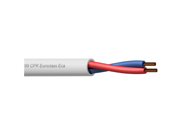 Procab BLS225-ECA 2x2.5mm² 300M (hvit) Høyttalerkabel 