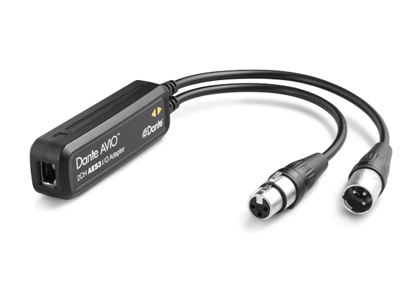 Audinate Dante AVIO AES3/EBU adapter 1x XLR han + 1x XLR hun 