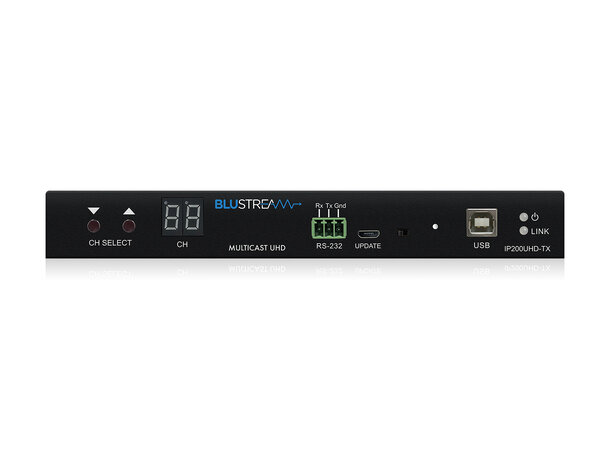 Blustream IP200 Multicast UHD Transmit. 1GB 4K HDR 4:4:4 HDCP2.2 IR, USB/KVM PoE 