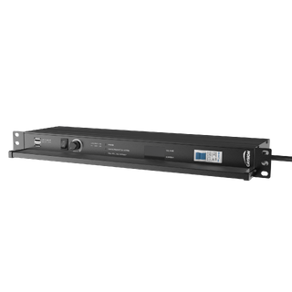 Caymon PSR 529G Strømskinne 19" 9xSchuko + 2x USB + LED lys 2,5m kabel