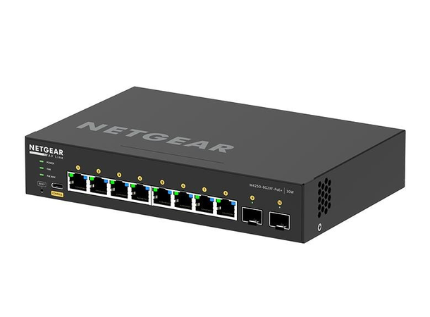 NETGEAR AV Line M4250-9G1F-PoE+ 8x1G PoE+ 220W og 2xSFP+ Managed Switch
