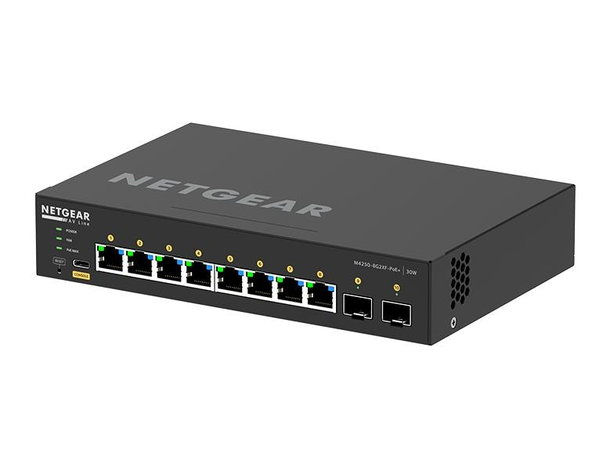 NETGEAR AV Line M4250-9G1F-PoE+ 8x1G PoE+ 220W og 2xSFP+ Managed Switch 