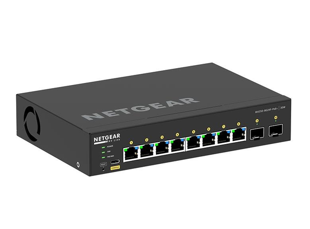 NETGEAR AV Line M4250-9G1F-PoE+ 8x1G PoE+ 220W og 2xSFP+ Managed Switch 