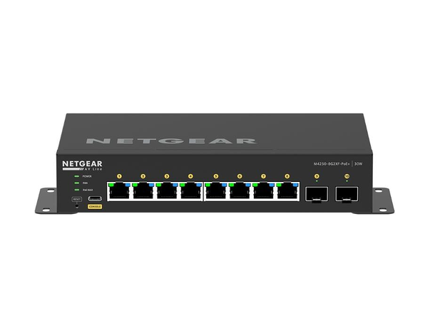 NETGEAR AV Line M4250-9G1F-PoE+ 8x1G PoE+ 220W og 2xSFP+ Managed Switch 