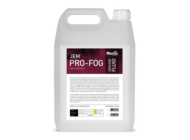 Pro-Fog Fluid, High Density, 4x 5 l Røykvæske som henger lenge 