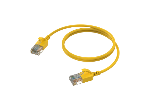 Procab CSD560, CAT6A, gul, 0.15m Slimline nettverkskabel, U/UTP 