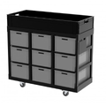 Sixty82 Dolly crate 3x3, sort Dolly crate 136,5x60x110 inc 9 crates