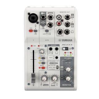 Yamaha AG03 (White) 3 ch live streaming mixer with USB audio