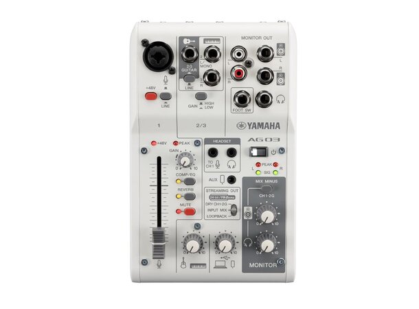 Yamaha AG03 (White) 3 ch live streaming mixer with USB audio