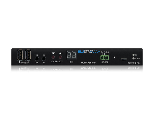 Blustream IP200 Multicast UHD Receiver 1GB 4K HDR 4:4:4 HDCP2.2 IR, USB/KVM PoE 