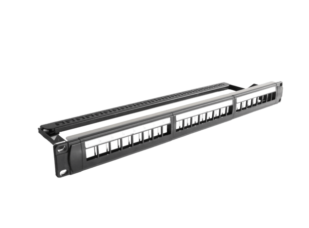 Caymon BSK124 Patch Panel for 19" Rack 24x Keystone med strekkavlaster 