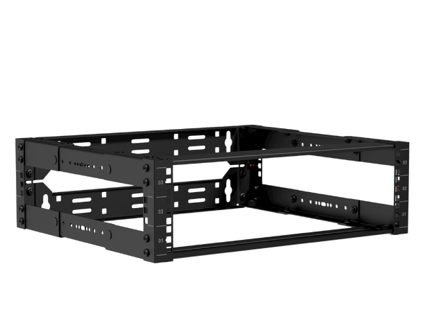 Caymon open frame 19" Rack, for vegg 3 Unit Justerbar dybde 300 - 450mm 