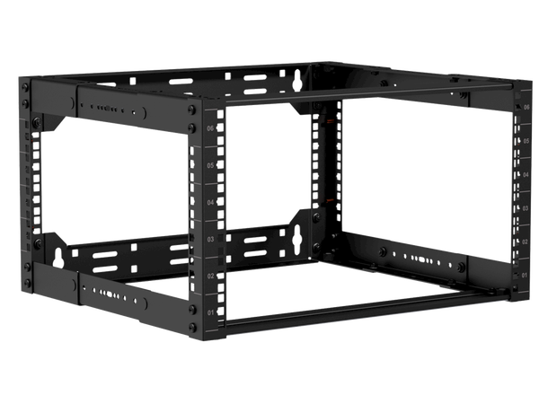 Caymon open frame 19" Rack, for vegg 6 unit Justerbar dybde 300 - 450mm 