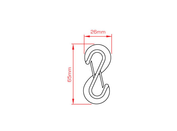 Doughty S-Krok Nylon for teppeskinne 65x26mm 