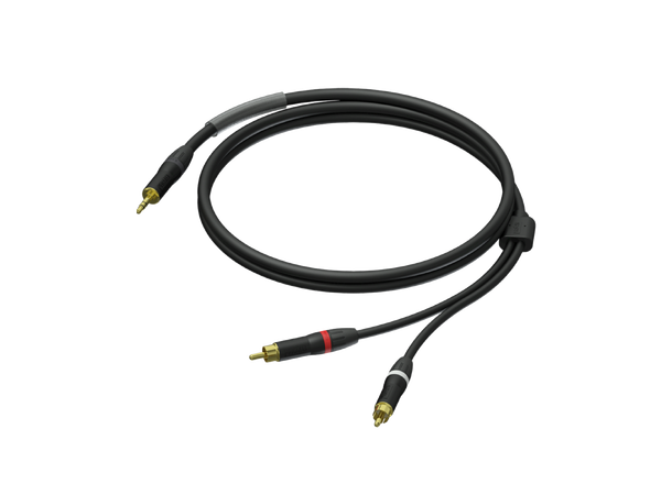 PRA711 2xRCA til minijack 1,5m Prime series  2xRCA til 3,5mm minijack